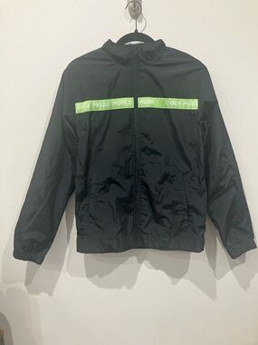 Golf Wang Golf Pride Worldwide Black Track Jacket with Lime Green Stripe
